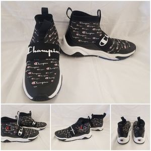 Mens Champion Rally Script High Top Lifestyle Shoes Sneakers